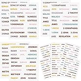 Marspark 6 Pcs Books of The Bible Header Stickers Study Supplies Reading Tracker Bible Book Title Chapter Stickers for Scrapbooks Bottles Computer Planner Diary Album All 66 Books Title, 3 Styles
