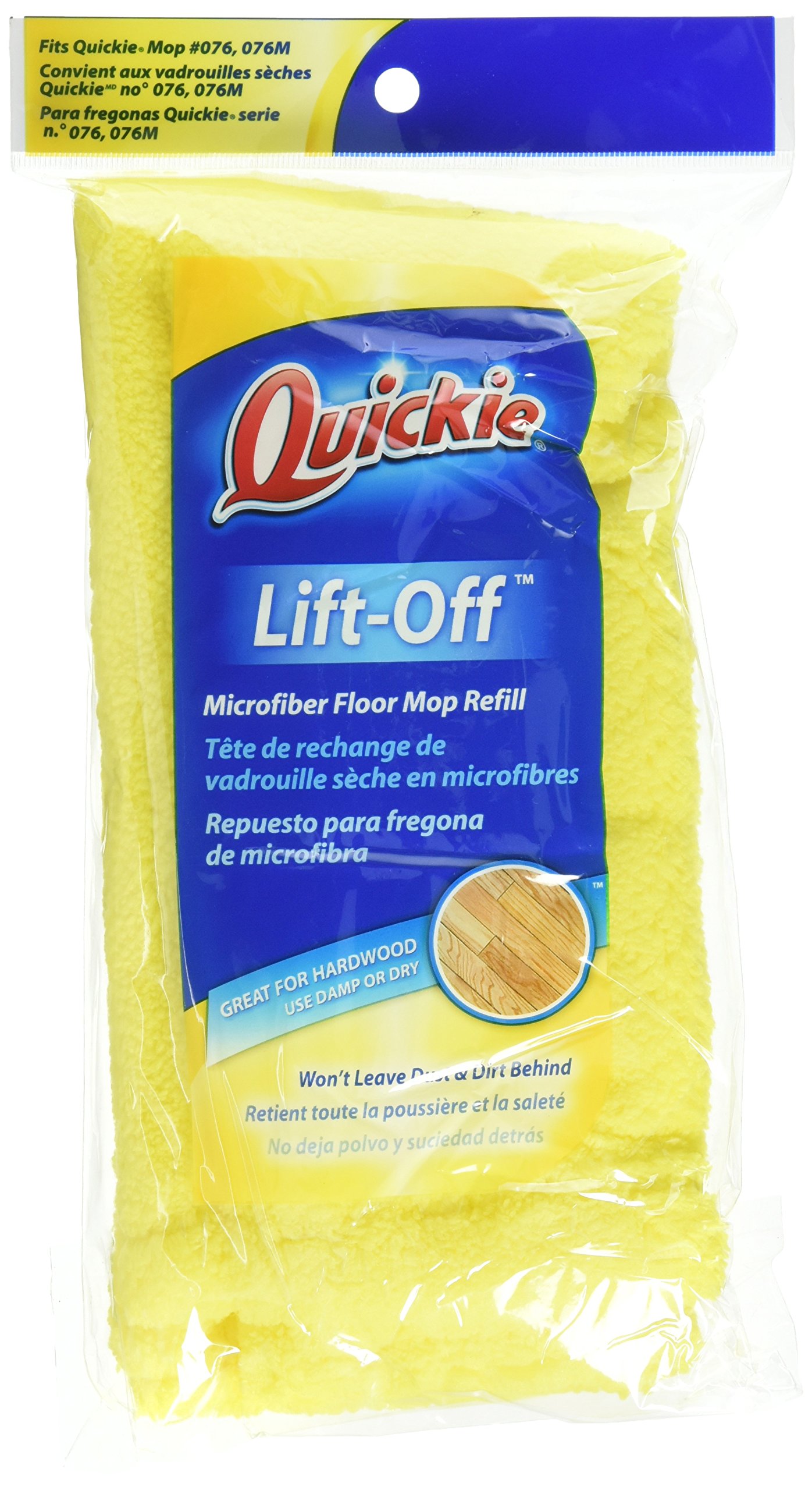 Quickie Mfg 076M Microfiber Hardwood Floor Mop, Reusable Pad, Wet & Dry Quantity 1