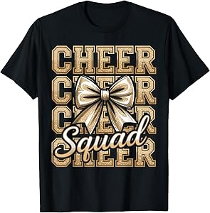 Cheer Squad Gold Funny Sport Cheerleader Cheerleading Team T-Shirt