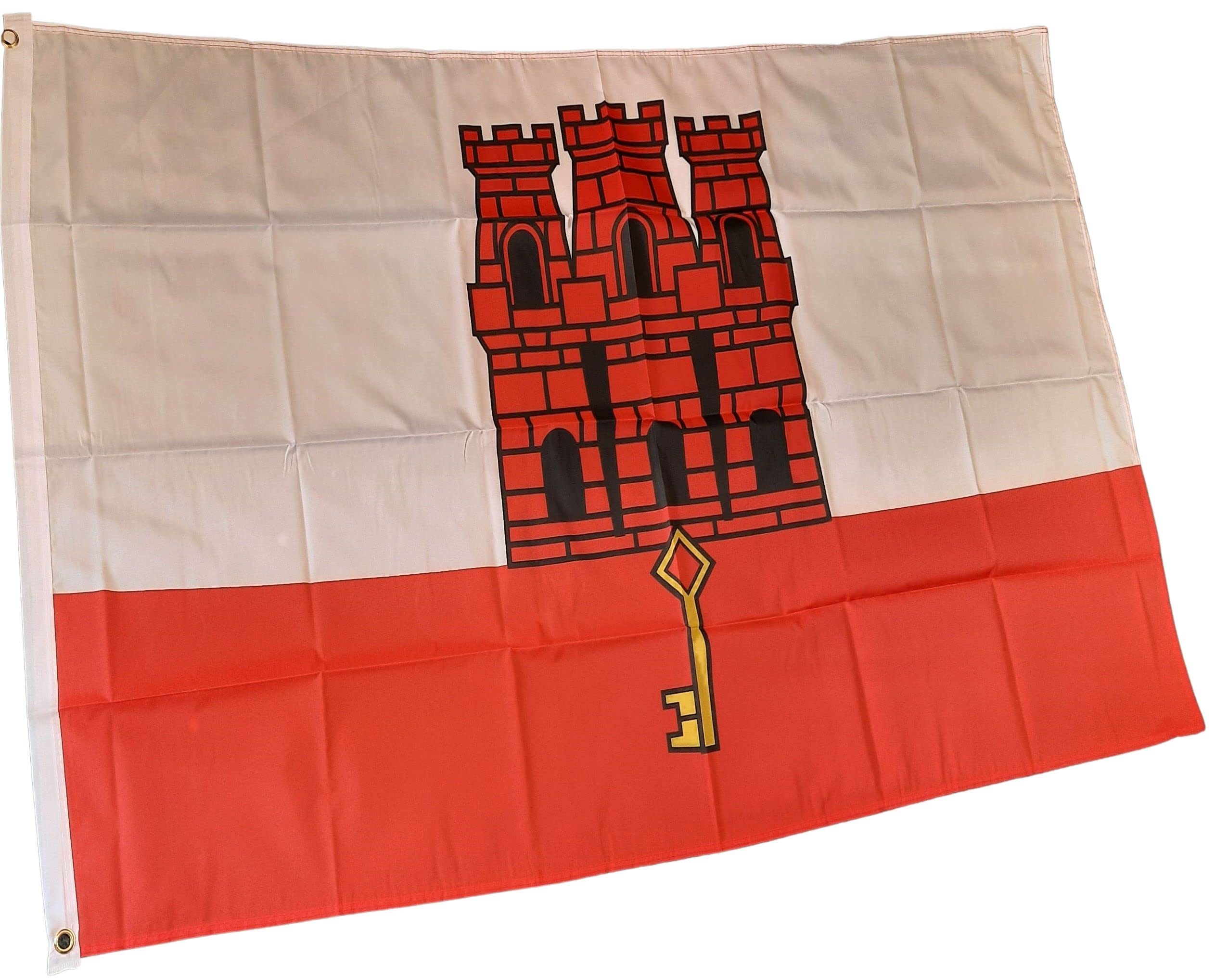 NWFlags Gibraltar Flag 3ft x 2ft 75d Premium Polyester Suitable For Flagpoles | Strong Polyester 3x2 foot material flag with Eyelets