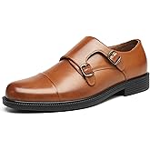 DECARSDZ Men's Double Monk Strap Slip on Loafer Shoes for Business Casual Comfortable Dress Shoes for Men