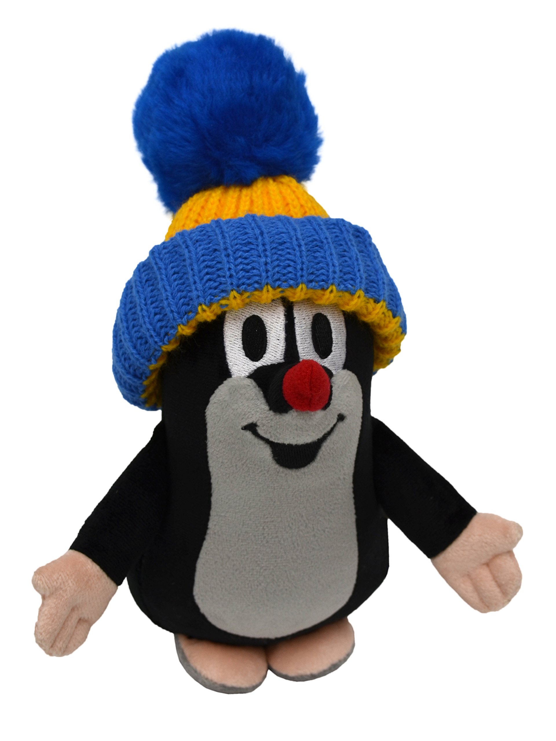 Moravska Ustredna The Little Mole with blue & yellow hat 20 cm / Krtek - Krteček 20 cm kulich modr.žluty / Der klein Maulwurf blau & gelb Mütze / Kisvakond Kék-sárga téli sapkával / Ages 0+ /