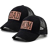 KOLWOVEN Mom and Dad Hats -Mom Dad Gifts Hat Adjustable Baseball Caps Gift for Couples Parents Black