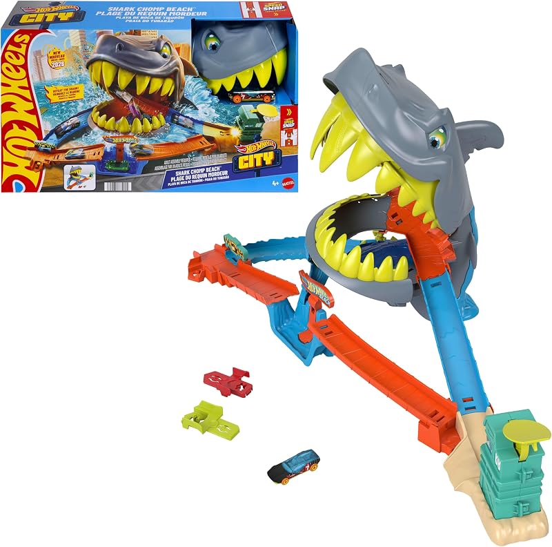 City Squalo scontri in spiaggia playset e macchinina scala 1:64