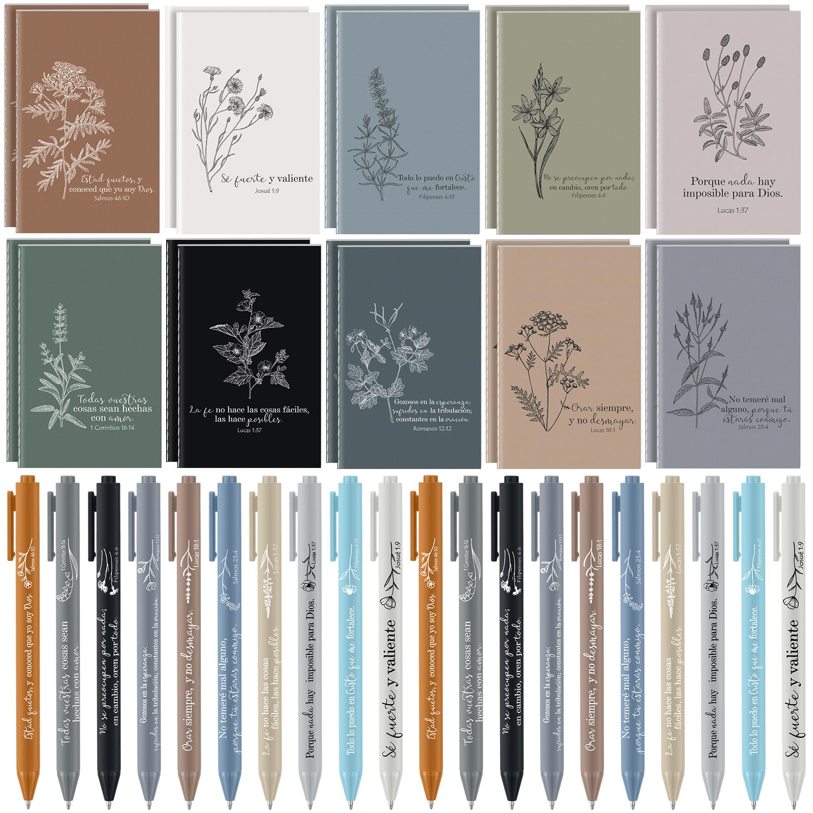 Photo 1 of Sayglossy 40 Pcs Spanish Christian Gifts Regalos Cristianos En Español Spanish Bible Verse Notebooks with Pens Religious Inspirational Prayer Journals Gifts for Christmas Women Men Church Group