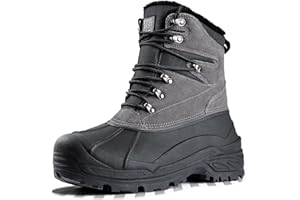 FREE SOLDIER Mens Snow Winter Boots for Men Warm Fleece Lining Winter Ski Shoes Waterproof Insulated Booties