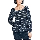 Nautica Women's Sustainably Crafted Printed Square-Neck Top