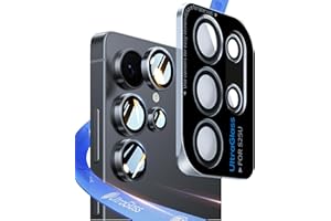 UltraGlass Unbreak Top 9H+ Glass for Samsung Galaxy S25 Ultra Camera Lens Protector (Military Grade Shatterproof & Longest Durable) Samsung S25 Ultra Camera Lens Protector, Titanium Black