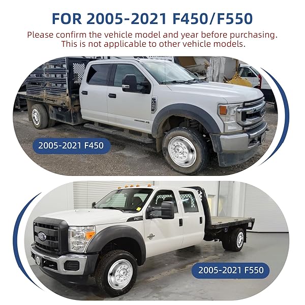 HIGHTALL 19.5 WHEEL SIMULATORS, 19.5″ 10 LUG STAINLESS STEEL HUBCAPS,POLISHED SURFACE,2PCS FRONT WHEEL/2PCS REAR WHEEL,BOLTS ON WHEEL COVER SET COMPATIBLE WITH FORD 2005-2025 F450/F550
