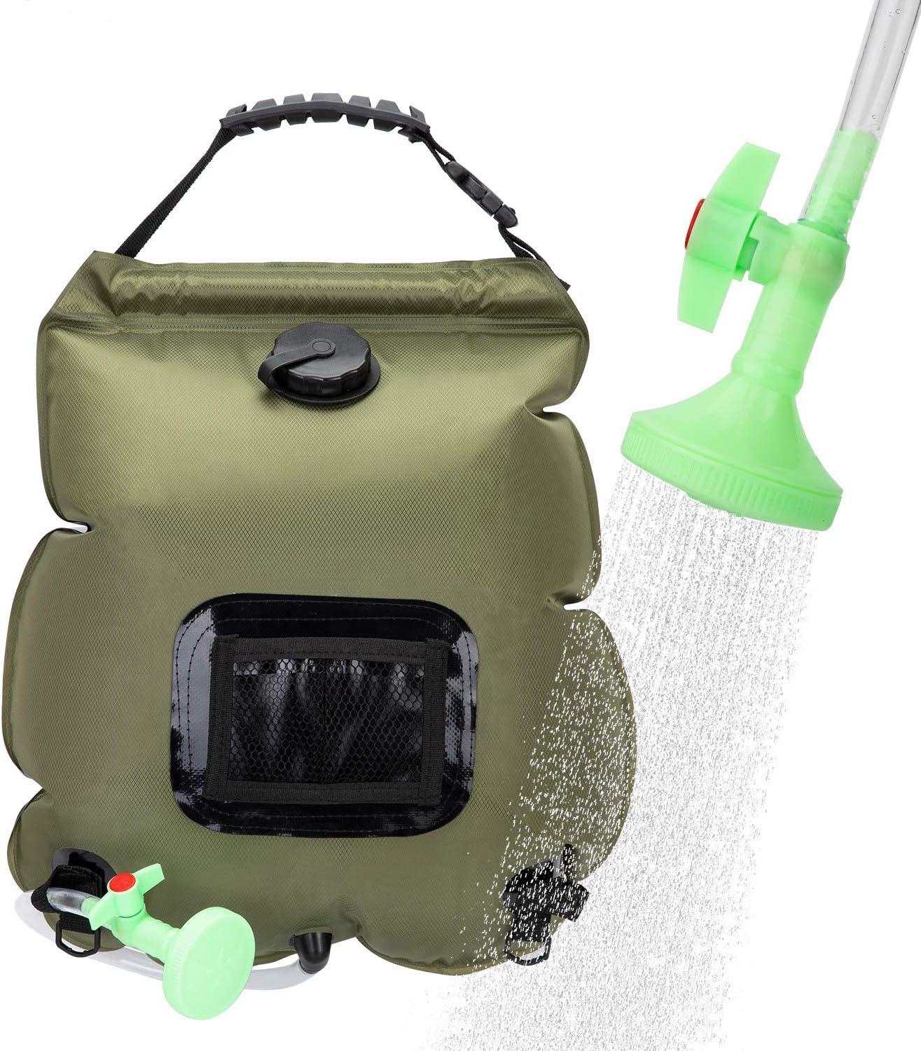 VIGLT Solar Shower Bag Summer Shower 5 Gallons/20L Solar Heating Camping Shower Bag with Removable Hose and Shower Head for Camping Outdoor Traveling Hiking