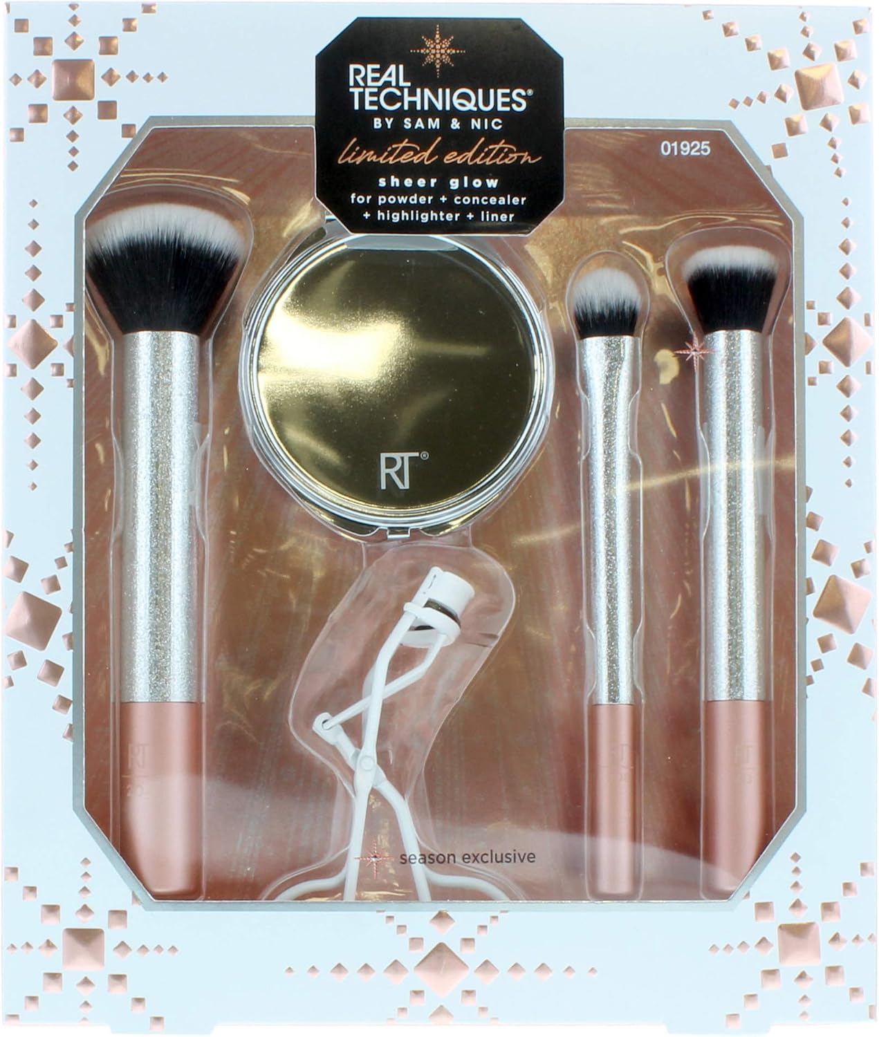 Real Techniques Limited Edition Sheer Glow Gift Set, Rose Gold, 5 Count (Pack of 1)