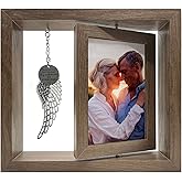 Mayamila Memorial Picture Frame 4X6, Sympathy Photo Frame for Loss of Mom Dad Loved One, Rotatable Bereavement Frame for Picture with Angel Wing, Memorial Condolence Remembrance Gifts for Grieving