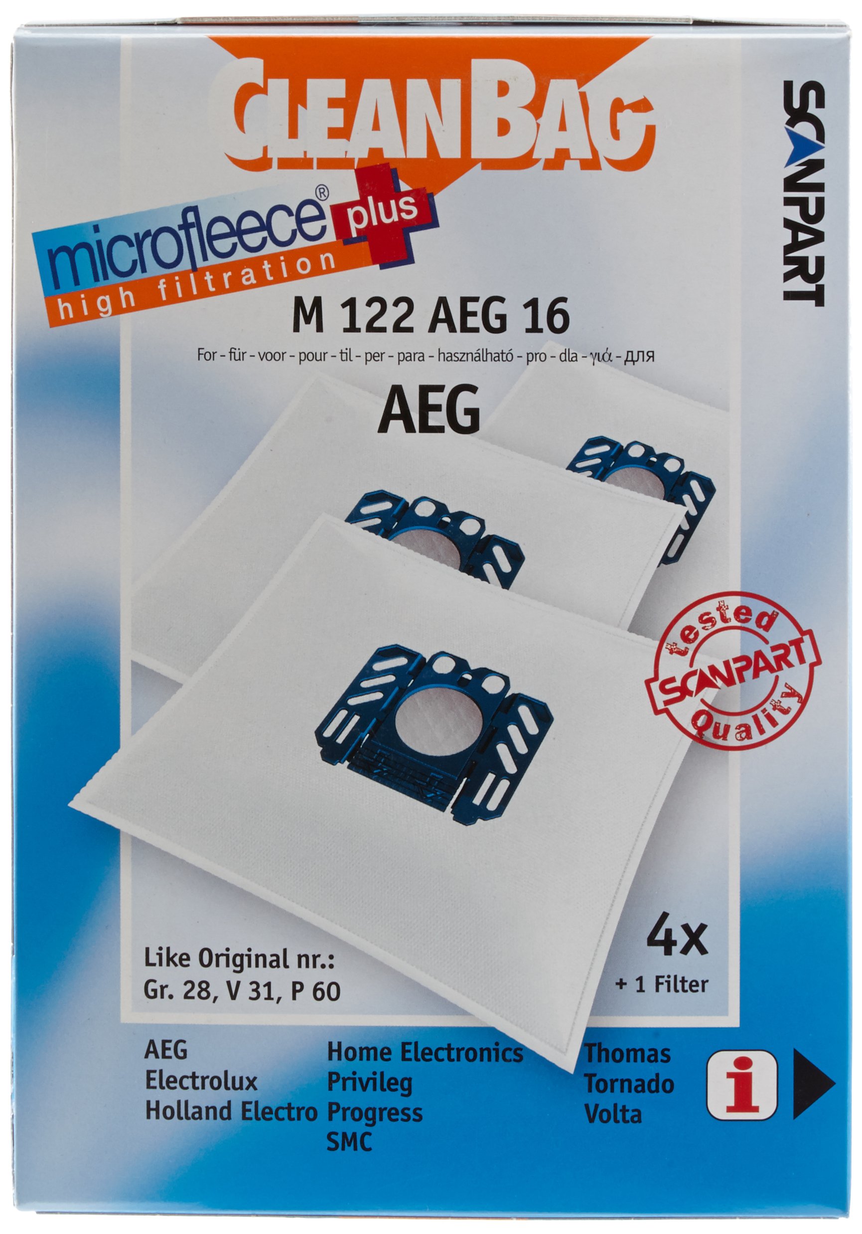 Scan Part M 122 AEG 16 CLEANBAG AEG GR 28 5010-5030