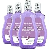 Amazon Basics Anticavity Fluoride Mouthwash, Alcohol Free, Violet Mint, 1 Liter, 33.8 Fluid Ounces, 4-Pack (Previously Solimo