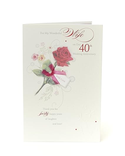 Tarjeta de felicitación de 40 aniversario de boda con diseño ...