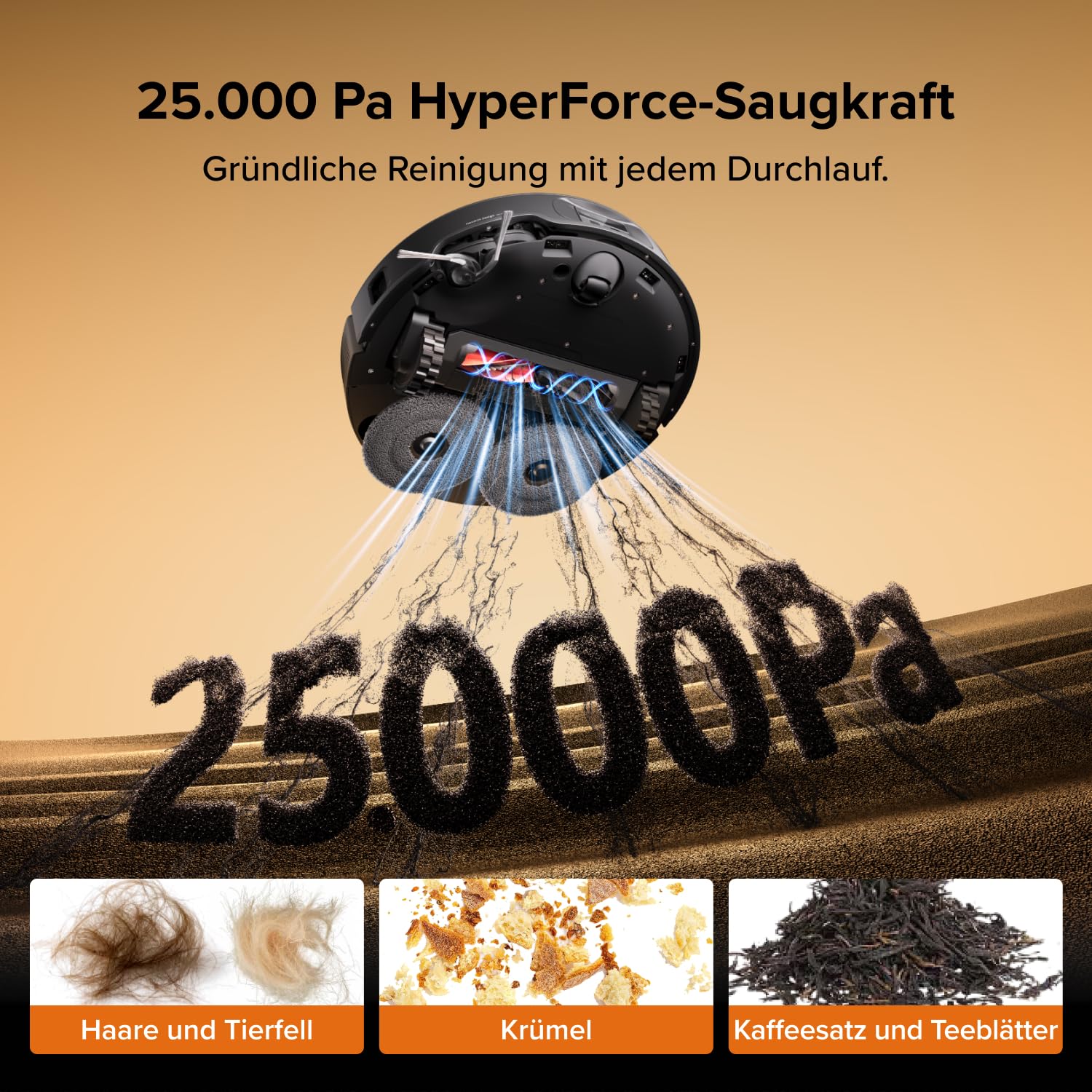 roborock Qrevo Edge 2 Set Saugroboter mit Wischfunktion&Hebarem Wischmopp, 25.000 Pa, Anti-Tangle, ultraflach 7,98 cm, 80 °C Heißwasser-Moppwäsche, FlexiArm-Technologie, AI-Hinderniserkennung(Schwarz) 2