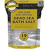 Aromasong Dead Sea Salt - Spa Bath Salt - 19 Lbs Fine Grain Bulk - 100% Pure - Better Absorbing Than Epsom Salt - Soak for Women & Men for Skin Issues and to Relax Tired Muscles - Resealable Pack.