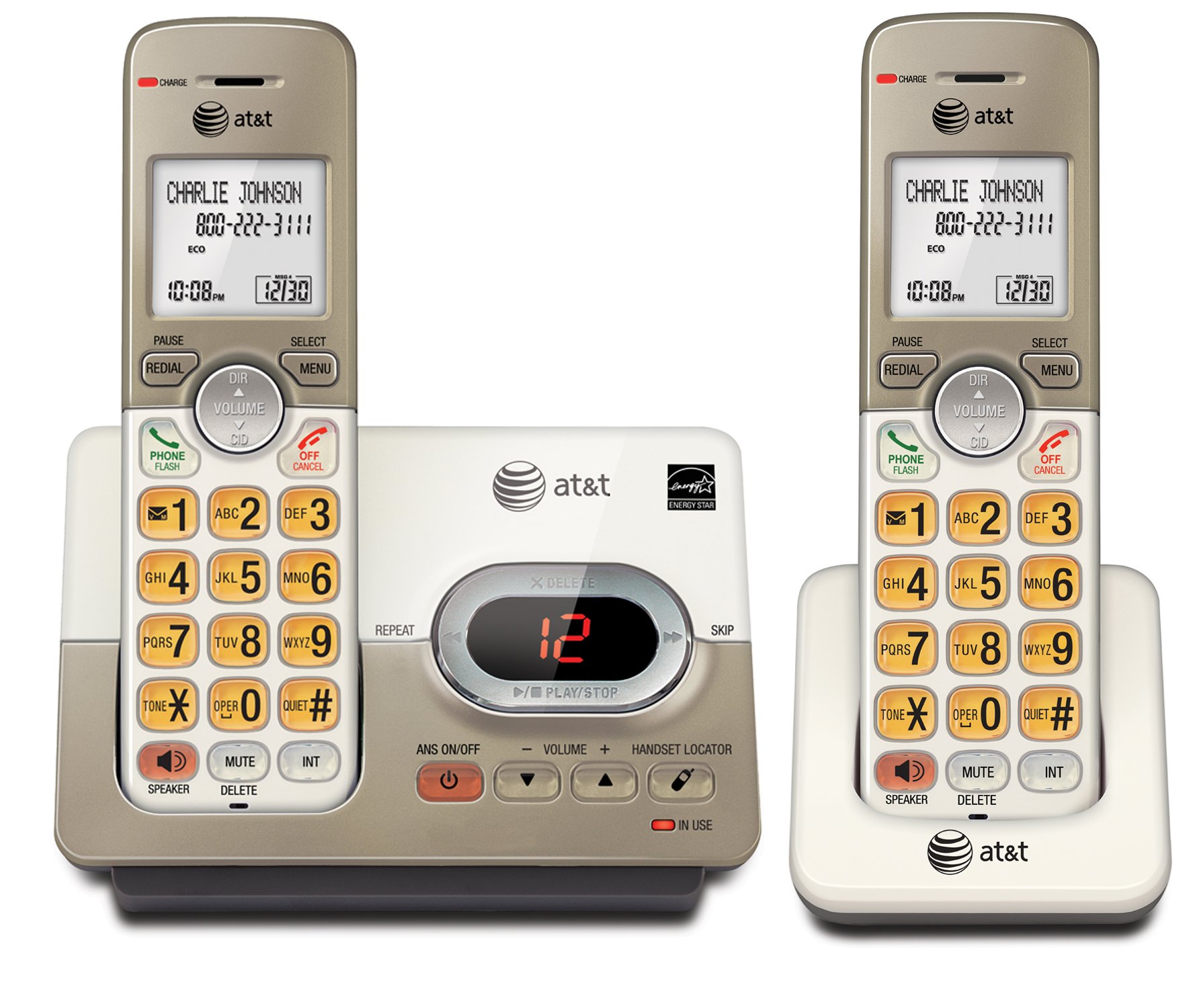 AT&T EL52213 2Handset Expandable Cordless Phone with Answering System