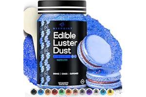 BeePoint Edible Glitter Luster Dust 15g - Food Grade, Vibrant Color Shimmer Powdered Dust for Drinks, Cocktails, Cake Decorating, Baking, Chocolates, Candy, Sweets, & Cookies - Vegan & Gluten Free (Blue)