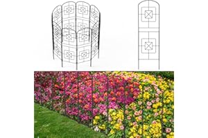 Skcoipsra Decorative Garden Fence 10 Pack, 38in(H) x 10.5ft(L) Animal Barrier Fence, Rustproof Metal Fencing for Yard, Dog Rabbits Wire Section Garden Edging Border for Yard Patio, Arched