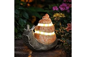 Rumiom Solar Snail Figurine Lights Garden Statue, Resin Snail Statue with Glowing Shell, Garden Decor for Patio Yard Lawn Balcony, Gifts for Women