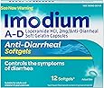 Imodium A-D Anti-Diarrheal Medicine Softgels, 2 mg Loperamide Hydrochloride, 12 ct.