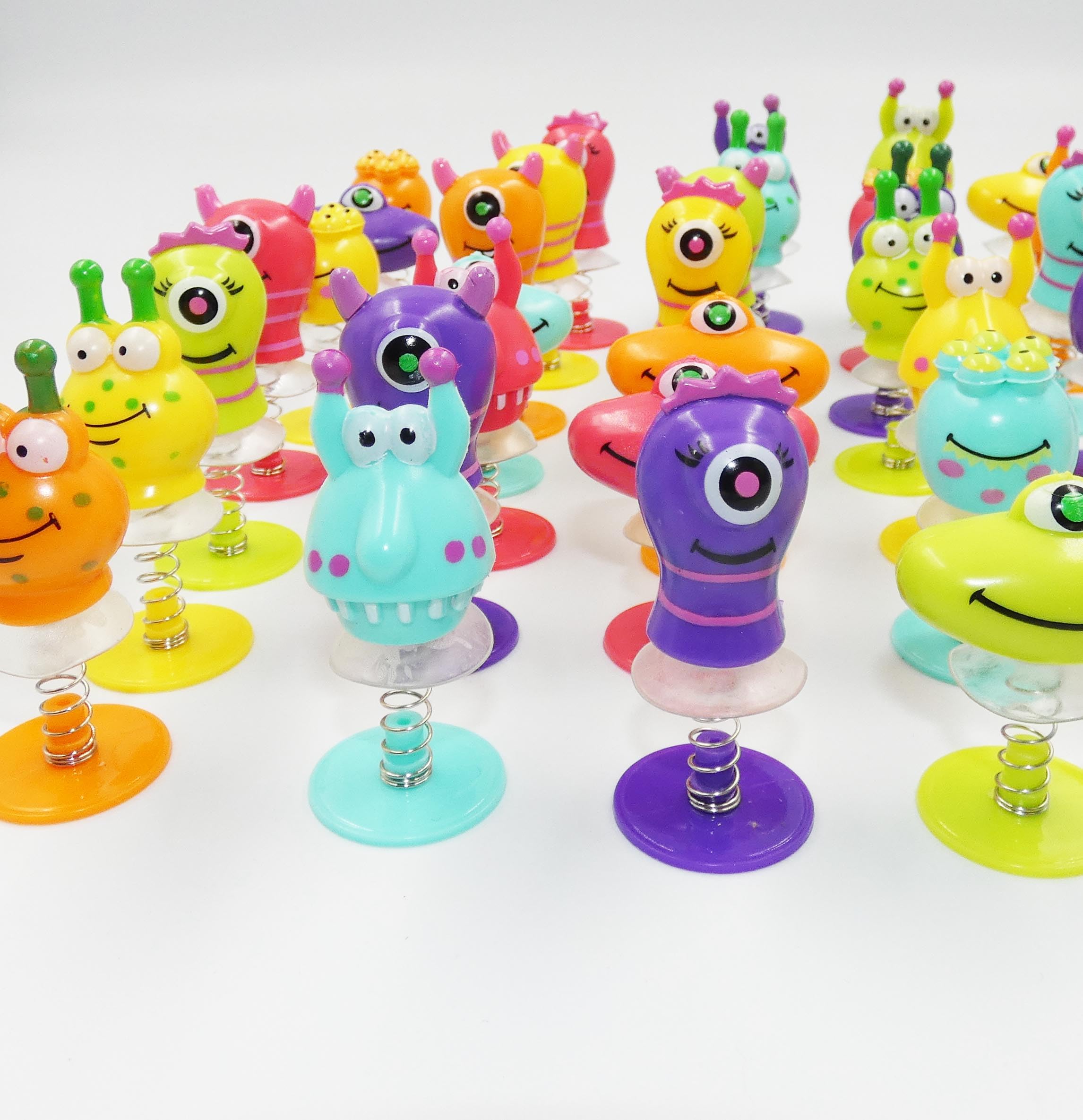 Creativity Point 36 Monster Spring Jump Up Pop Up Toys for Kids, 6cm - Birthday Party Favours, Goody Bag Fillers and Toy Set, Jumping Monsters Party Bag Fillers for Kids, Classroom Prizes