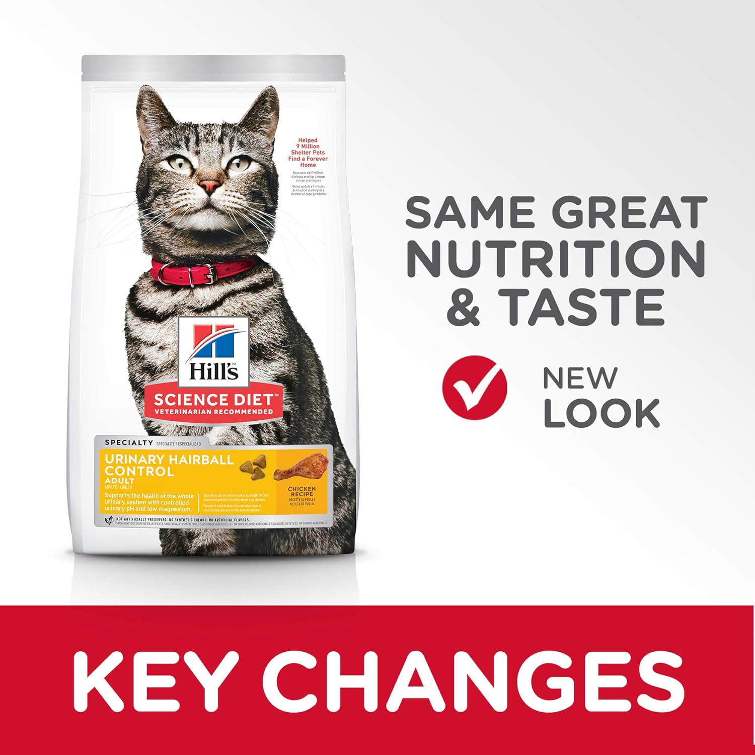 Hill's Science Diet Dry Cat Food, Adult, Urinary & Hairball Control, Chicken Recipe, 15.5 Lb Bag : Pet Supplies