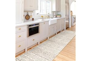 KSRAU Moroccan Washable Hallway Runner Rug - 2'6"x12' Non Slip Floor Mat for Kitchen Low Pile Living Room Carpet with Rubber Backing Bedroom Rugs for Entryway 2'6"x12' Beige