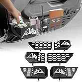 Utiiy Metal Front Door Storage Box Pockets for 2018-2025 Jeep Wrangler JL JLU 4XE/Gladiator JT 4 Door Insert Bags Molle Panel Organizer for Jeep JL&amp;JT Interior Accessories 4PCS(Front+Rear, For JL/JT)