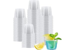 TASHIBOX 1000 Count-1oz Plastic Shot Glasses Mini Disposable Cups Perfect Container for Jello Shots, Condiments, Tasting, Sauce, Dipping, Samples