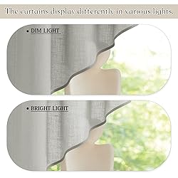 RYB HOME Window Topper Curtains - Linen Sheer