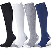 LEVSOX Cotton Compression Socks for Women Men 20-30 mmHg Knee High Cute Support Sock for Nurses Flying Pregnancy