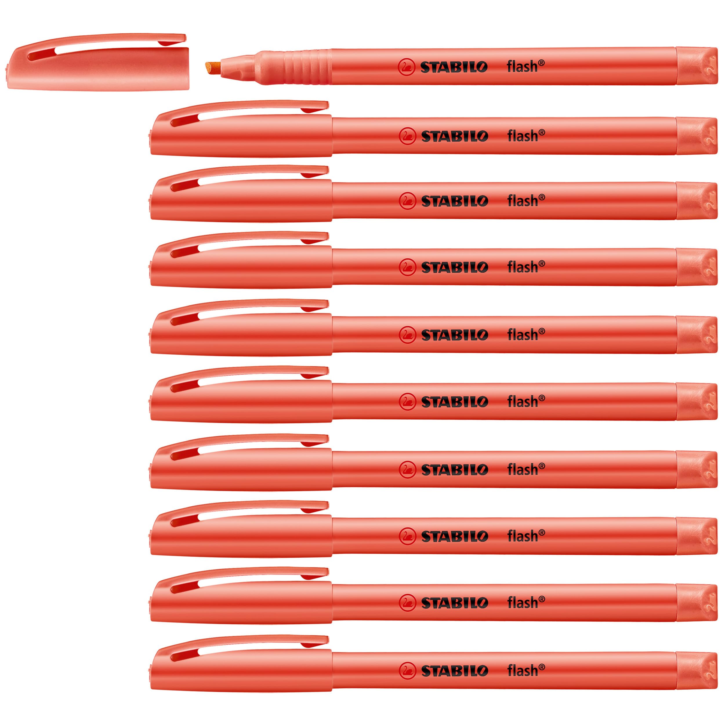 STABILO Highlighter flash - Pack of 10 - red