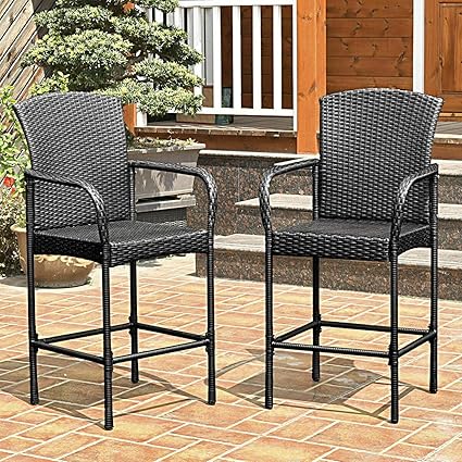 Amazon Com Stark Item 2pcs Rattan Bar Stool Dining High Counter