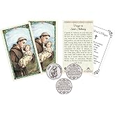Trendzeen St Anthony Card - Laminated Saint Anthony of Padua Prayer Card, Pocket Token, The Lord's Prayer - for Daily Devotion, Reflection - 7 Items Set