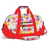 Stumdo Kids Overnighter Duffel Bags for kids, Carry-On Size & Ideal for School Practice or Overnight Travel Weekender Tote for Travel Gym Sport bag for Boys & Girls (12hong)