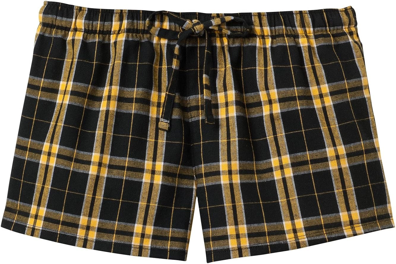 plaid flannel pajama shorts