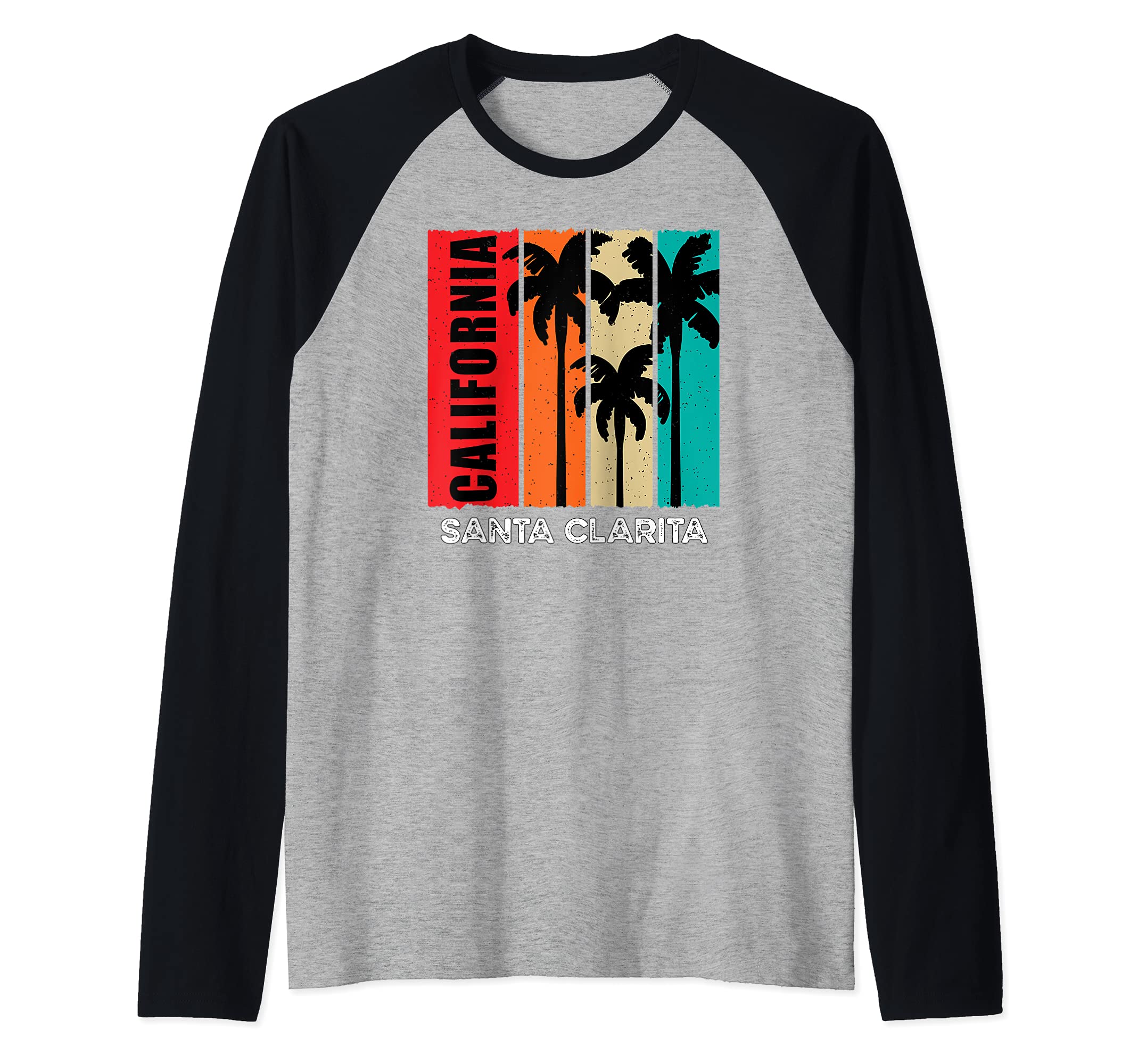 Vintage Retro Santa Clarita CA Tourist Native California St Raglan Baseball Tee