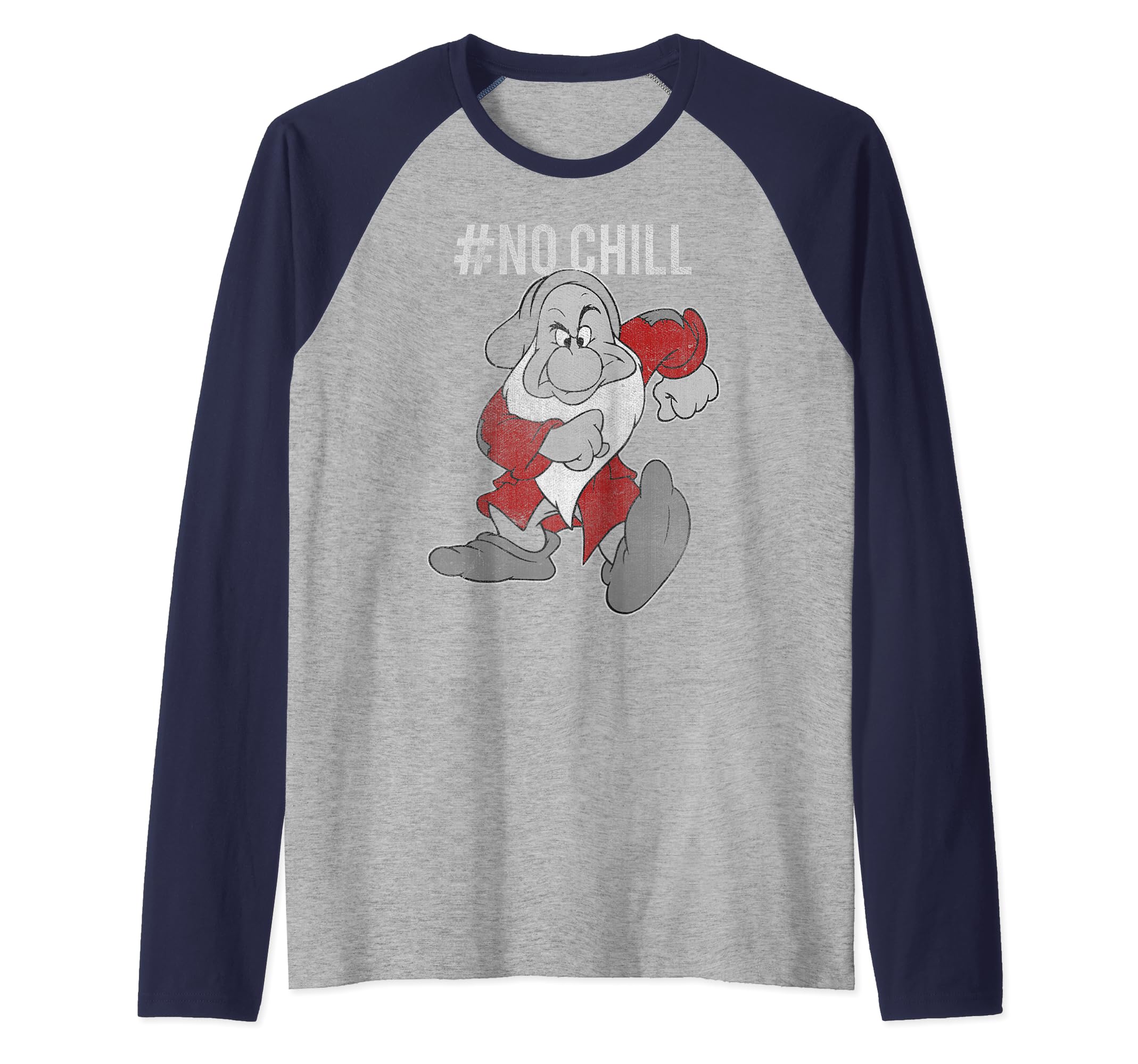 Disney Snow White Grumpy No Chill Vintage Raglan Baseball Tee