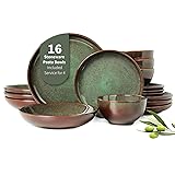Pokini 16 Piece Double Bowl Dinnerware Sets with