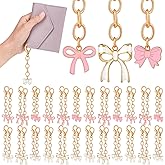 Sureio 30 Pcs Pink Bow Keychains Party Favors Bow Key Chains for Women Team Cheer Coquette Preppy Bachelorette Western Wedding Birthday Gift (Pink and White, Bow)