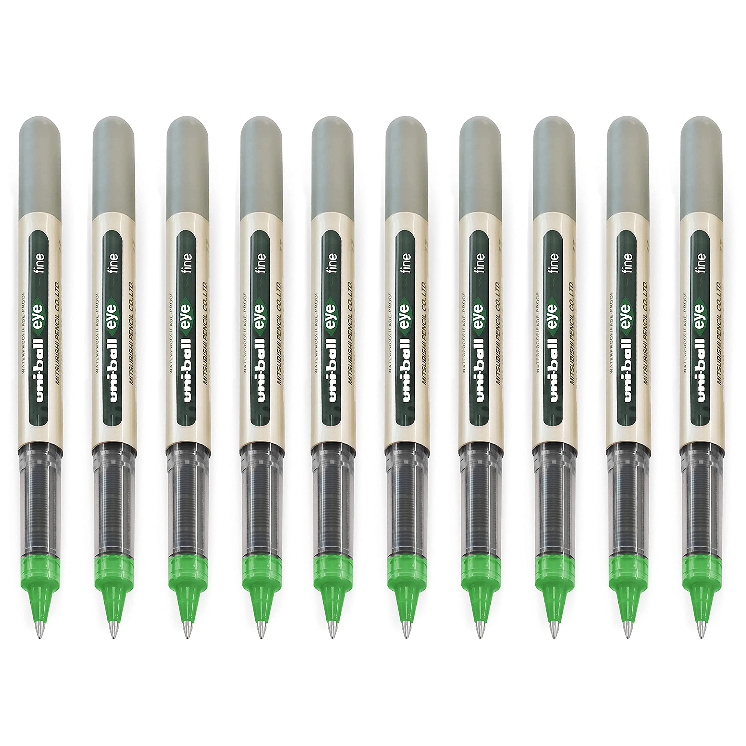uni-ball EYE - UB-157E Rollerball Pens - 0.7mm Nib - Light Green - Pack of 10