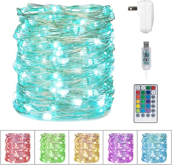 Download Amazon.com : Minetom USB Fairy Lights, 33Ft 100 LED Waterproof Color Changing String Lights with ...