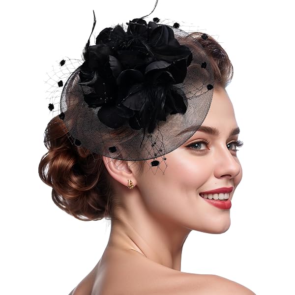 Ro Rox Net Ruffle Fascinator Layered Hat Retro Pinup 40 display picture 2