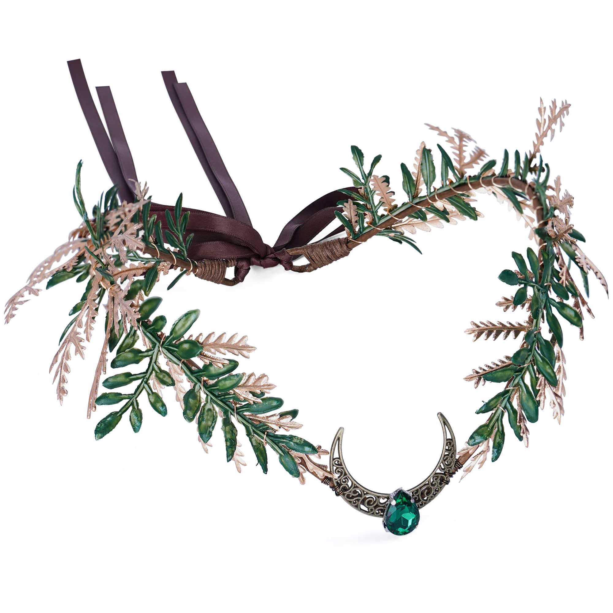 MOSTORY Woodland Fairy Crown for Cosplay Accessory Women Renaissance Halloween