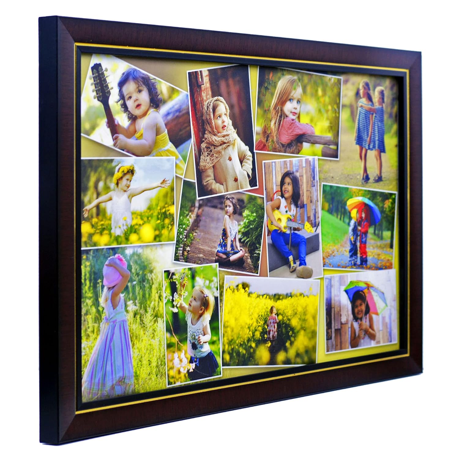 Buy AJANTA ROYAL Synthetic Wood Personalized Collage Photo Frames (Rosewood_12X 18 Inch (C71