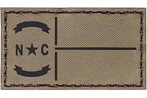 TACTICAL FREAKY IR Tan North Carolina State Flag Coyote Brown 2x3.5 Infrared IFF Tactical Morale Fastener Patch