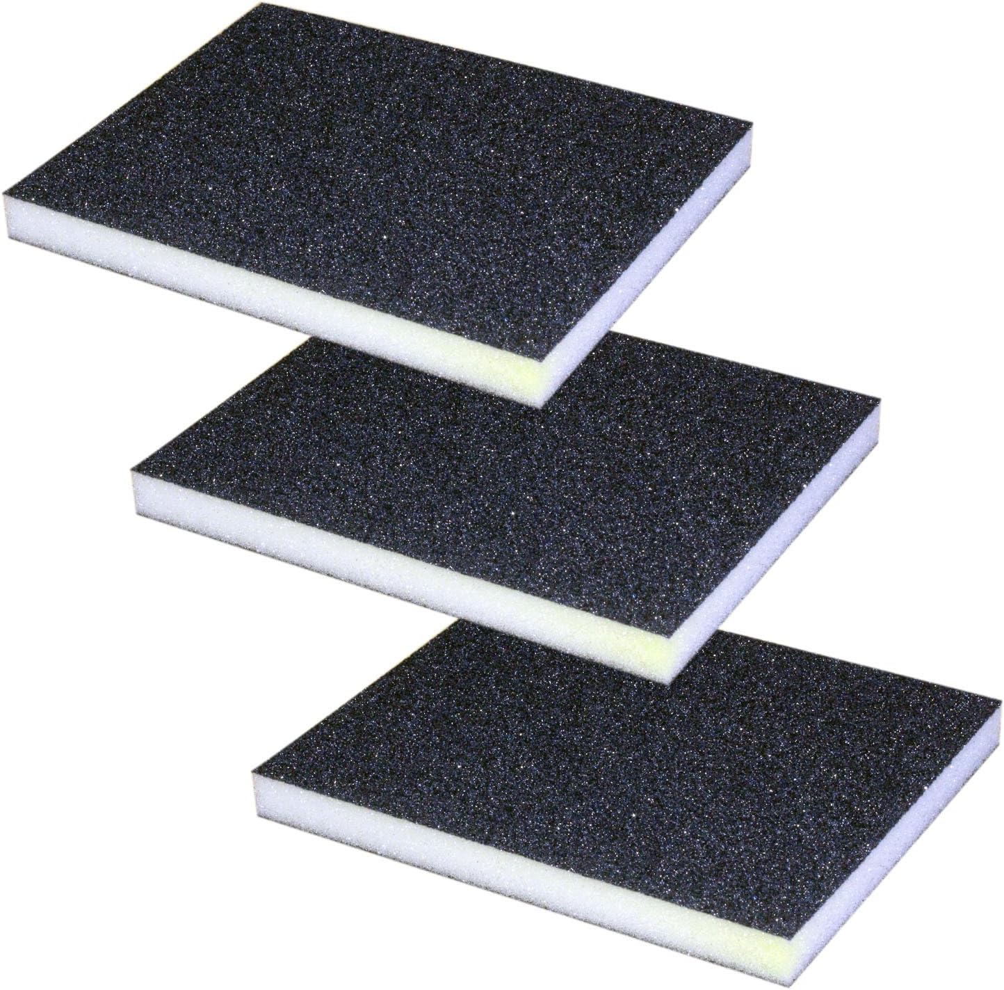 Arology 3 PCS Sanding Sponge Block Pad, Mix Grit includes 1 Fine, 1 Medium, 1 Coarse, Great for Kitchen, Drywall, Metal, Wood, Painted surface and Fiberglass, Use of Hand Sanding and Finishing