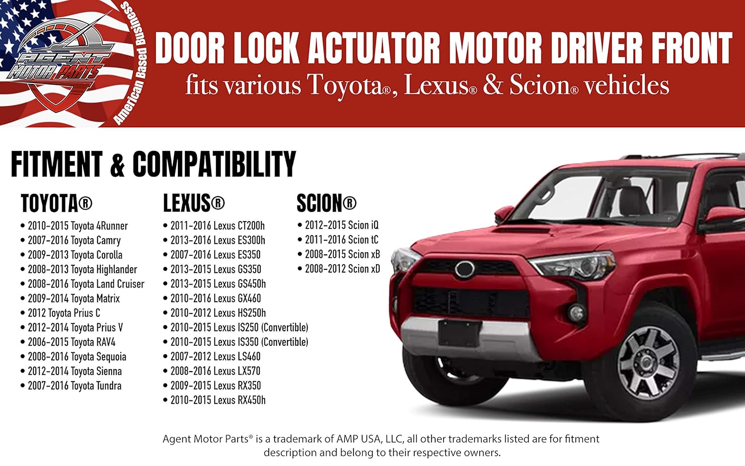 Door Lock Actuator Latch Motor Assembly Front Left Driver Side Fits Toyota 4runner Camry Tundra Lexus Es350 Gs350 Ls460 Rx450h Scion Tc Xb Xd Replaces 69040 0c050 69040 06180 931 401 Amazon In Car Motorbike